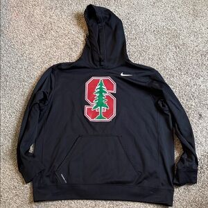 Nike Stanford Black Hoodie with Red and Green Logo